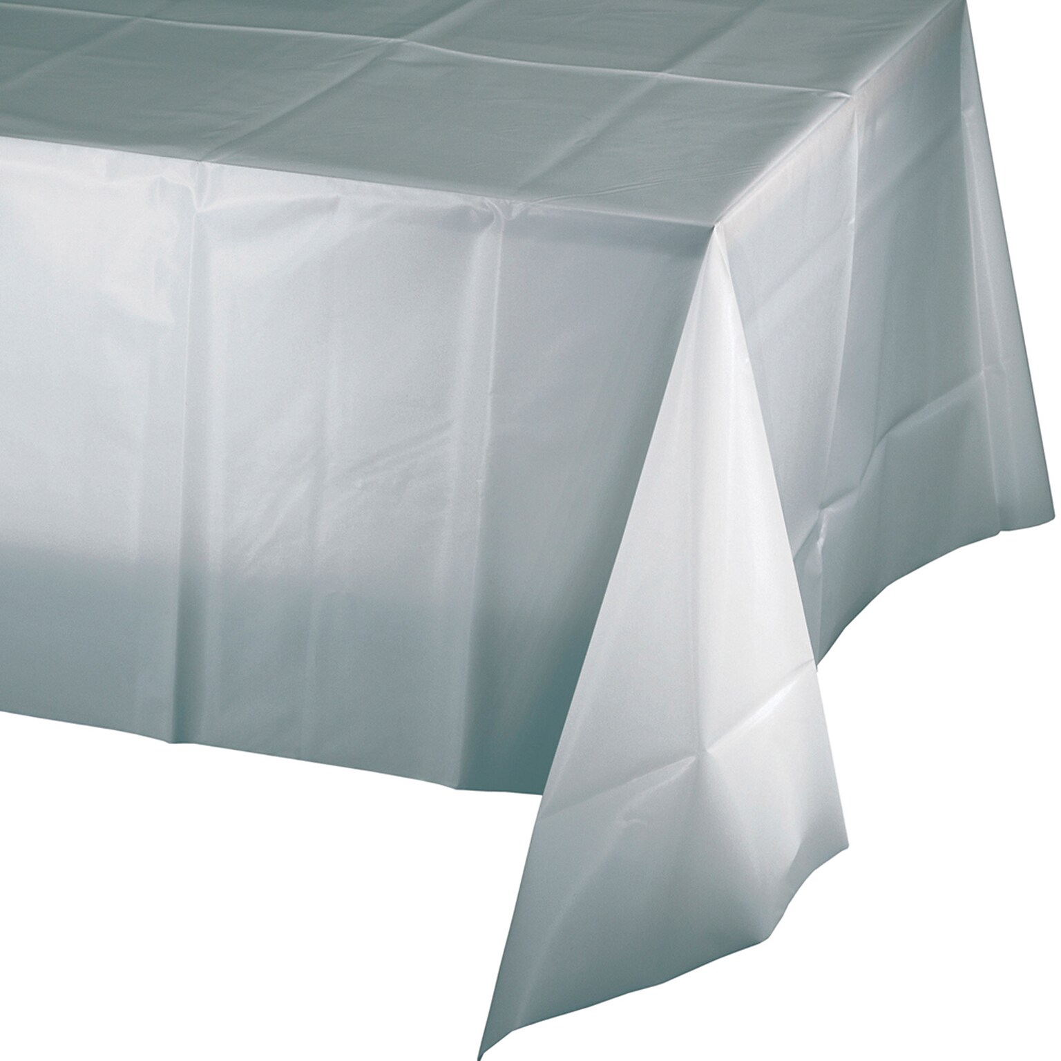 Creative Converting 54W x 108L Shimmering Silver Plastic Tablecloths, 3 Count (DTC01203TC)