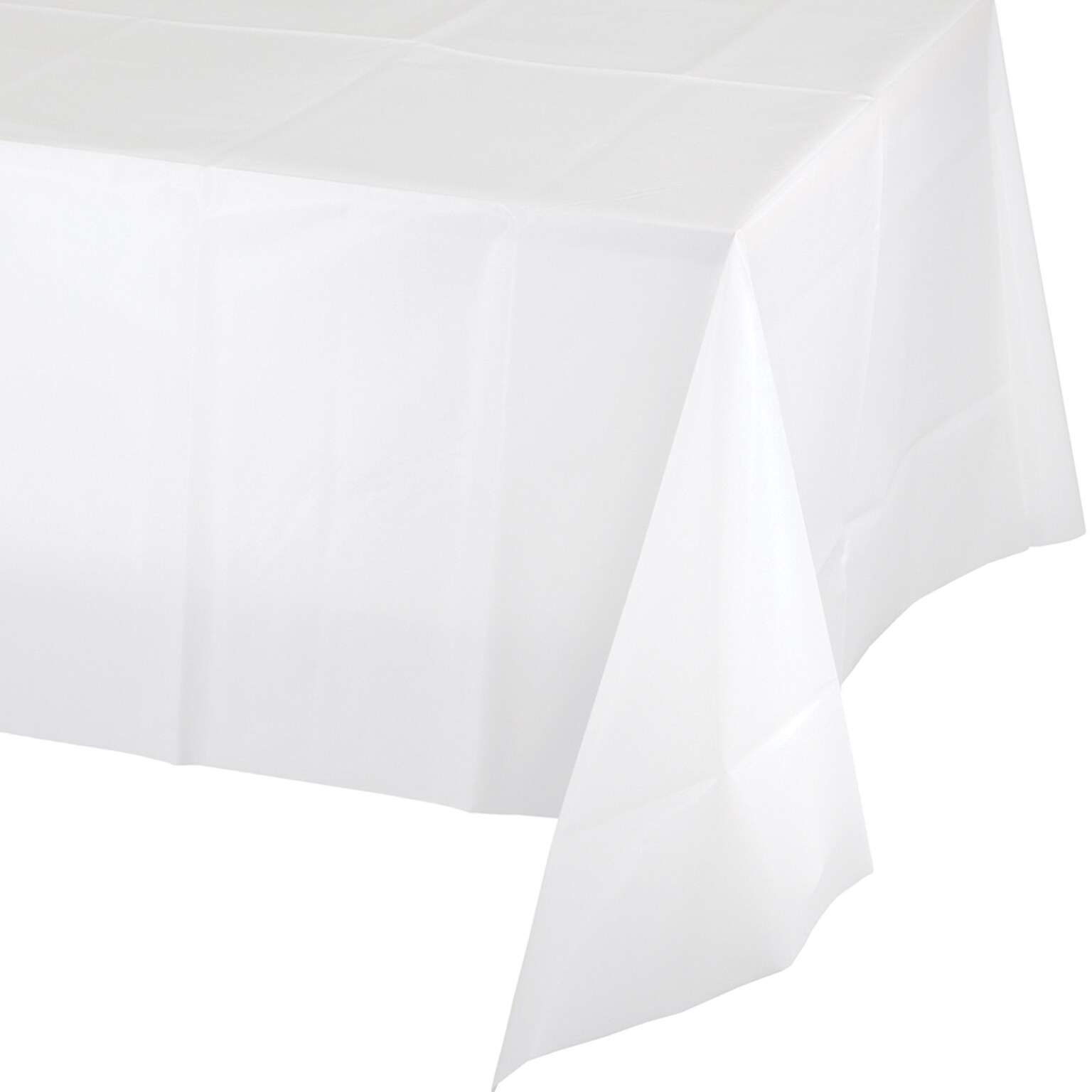 Creative Converting 54W x 108L White Plastic Tablecloths, 3 Count (DTC01255TC)