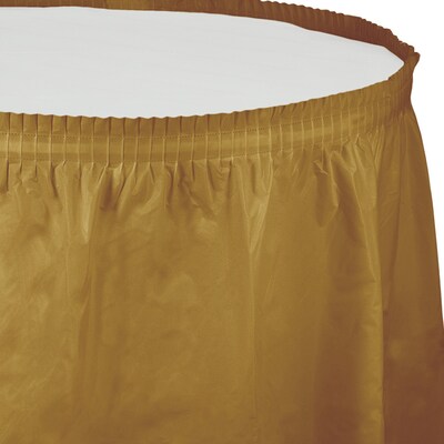 Creative Converting 14 Glittering Gold Plastic Tableskirts, 3 Count (DTC010024TS)