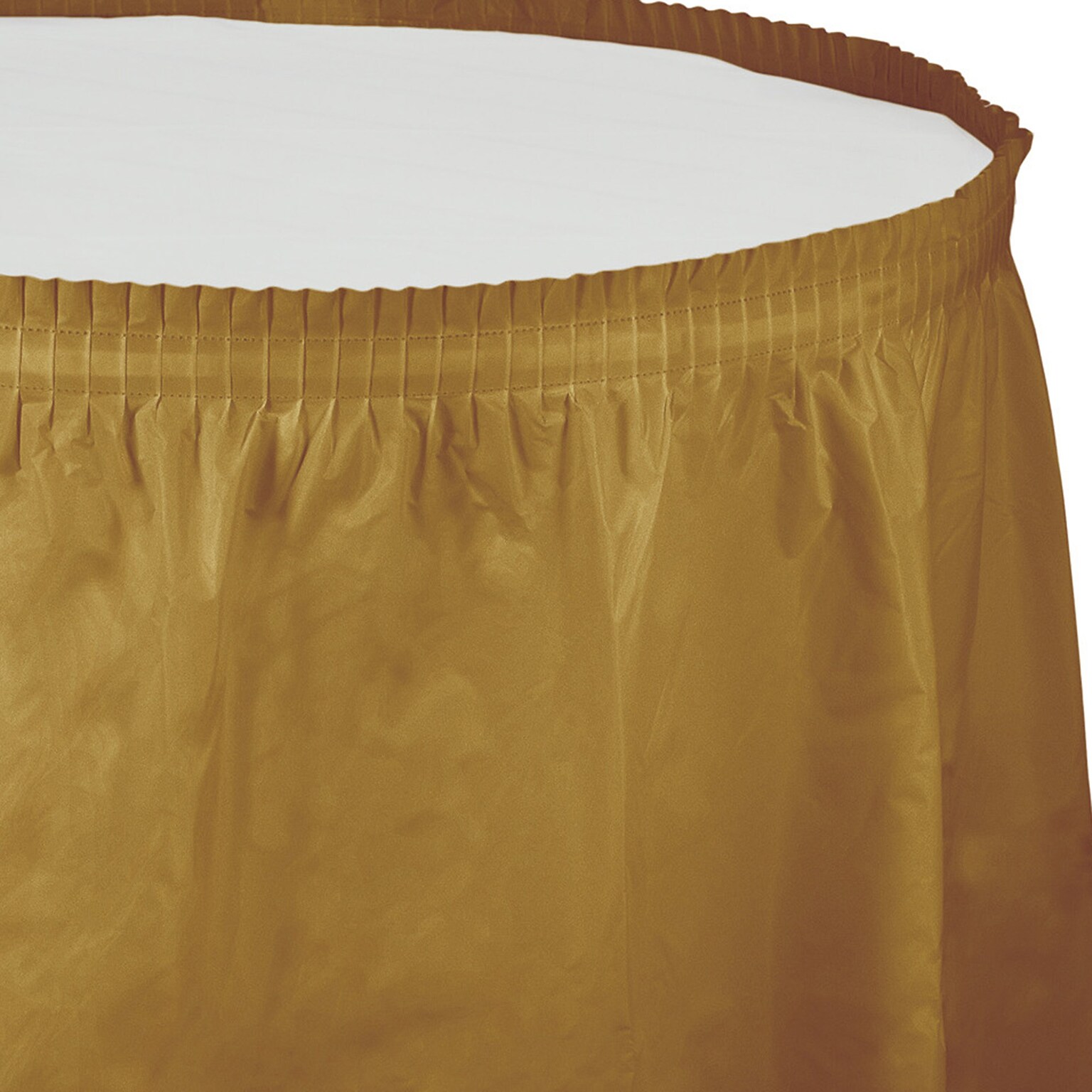 Creative Converting 14 Glittering Gold Plastic Tableskirts, 3 Count (DTC010024TS)