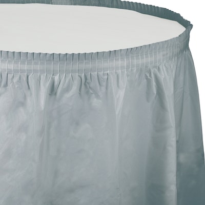 Creative Converting 14 Shimmering Silver Plastic Tableskirts, 3 Count (DTC010043TS)