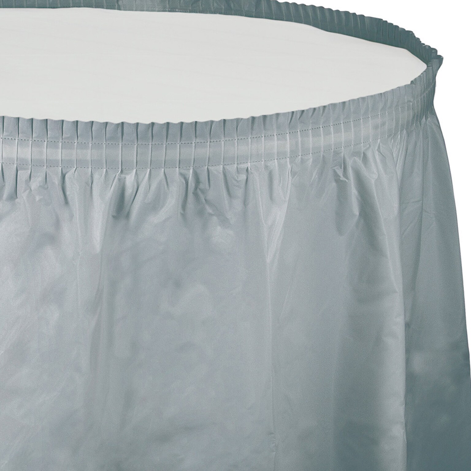 Creative Converting 14 Shimmering Silver Plastic Tableskirts, 3 Count (DTC010043TS)