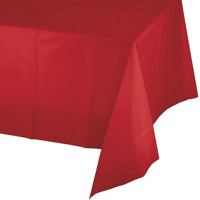 Creative Converting 54W x 108L Classic Red Plastic Tablecloths, 3 Count (DTC011031TC)