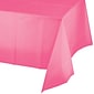Creative Converting 54"W x 108"L Candy Pink Plastic Tablecloths, 3 Count (DTC011342TC)