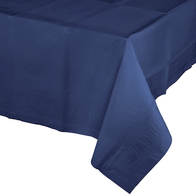 Creative Converting 54W x 108L Navy Blue Paper Tablecloths, 3 Count (DTC710242TC)