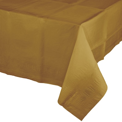 Creative Converting 54”W x 102”L Glittering Gold Paper Tablecloths, 3 Count (DTC713276TC)