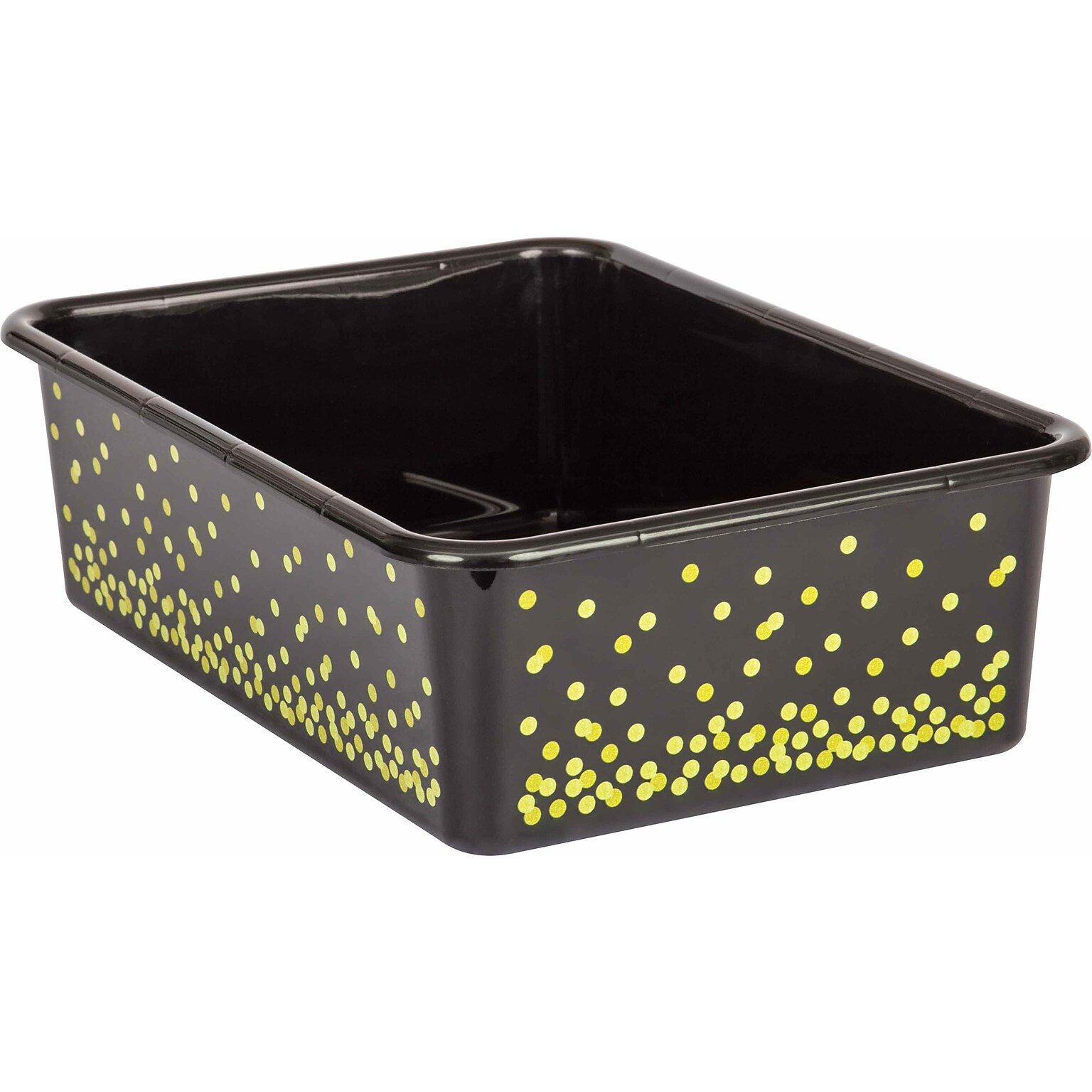 Teacher Created Resources Black Confetti Large Plastic Storage Bin, Pack of 5 (TCR20896BN)