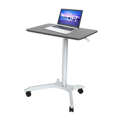 AIRLIFT XL Pneumatic Sit-Stand Mobile Desk Cart, Height-Adjustable from 27.1 to 41.9, Espresso