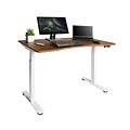 Seville Classics AIRLIFT 29-48H Metal Electric Height Adjustable Standing Desk, White with Walnut Top (OFFK65825)