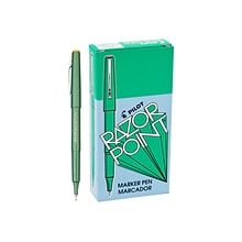 Pilot Razor Point Marker Pens, Ultra Fine Point, Green Ink, Dozen (11010)