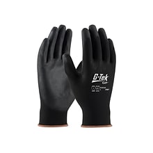 G-Tek 33-B125 Polyurethane Coated Nylon Gloves, Medium, 13 Gauge, Black, 12 Pairs (33-B125/M)