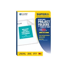 C-Line Deluxe Project Folders, Letter, Transparent, 50/Box (62138)