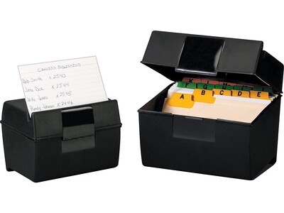 Oxford Index Card File Box, 500-Card Capacity, Black (01581)