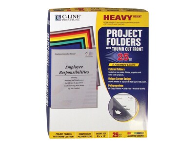 C-Line Document Report Covers, Letter, Assorted Colors, 25/Box (62130)