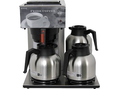 Newco 3-Station 12-Cup Automatic Coffee Maker, Silver/Black (NEWAKH3T)