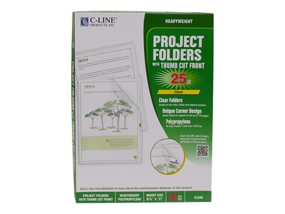 C-Line Document Report Covers, Letter, Clear, 25/Box (62627)