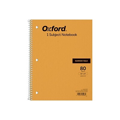 Oxford 1-Subject Notebook, 8 x 10, Narrow Ruled, 80 Sheets, Kraft (OXF 25-403R)