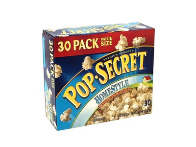 Pop Secret Popcorn, Homestyle, 3 oz., 30/Box (220-00634)