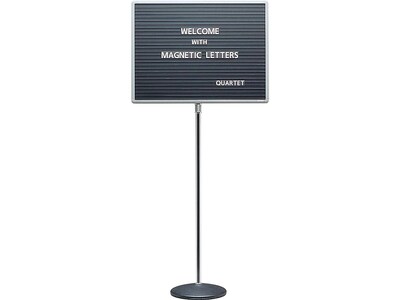 Quartet Pedestal Magnetic Letter Board, Gray Frame, 2' x 1.5' (7921M)