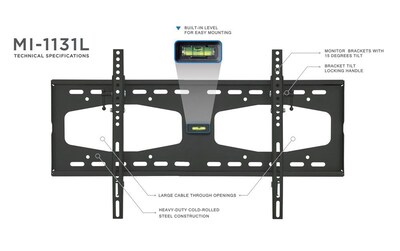 Mount-It! TV Wall Mount with Tilt for 32" to 55" Flat Screen Displays (MI-1131L)