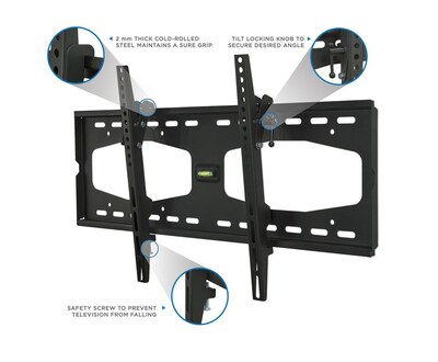 Mount-It! TV Wall Mount with Tilt for 32" to 55" Flat Screen Displays (MI-1131L)