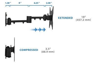 Mount-It! Full Motion TV Wall Mount Bracket for 13" to 42" Flat Screen Displays (MI-4151)