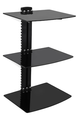 Mount-It! Wall Mounted Shelf Bracket Stand with 3 Glass Shelves (MI-893)