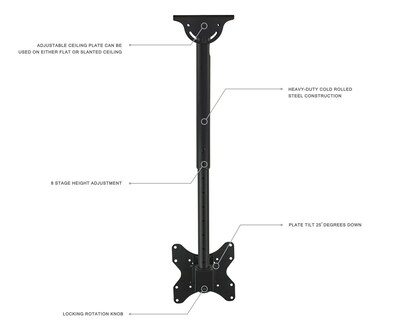 Mount-It! Height Adjustable Ceiling TV Mount Bracket for 23"-42" Flat Screen TVs (MI-507)