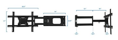 Mount-It! Full Motion Corner TV Wall Mount Bracket for 32" to 70" Flat Screen TVs (MI-345)