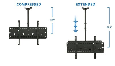 Mount-It! Dual TV Ceiling Mount, Full Motion Mount for 32" to 75" Flat Screen TVs (MI-502B)