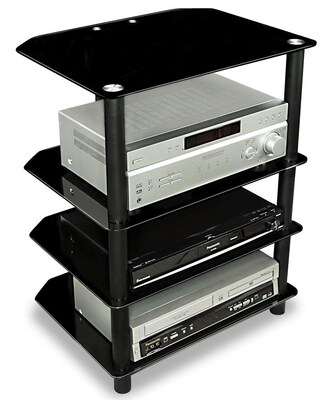 Mount-It! TV Media Stand, Glass Shelves, Audio Video Components (MI-867)