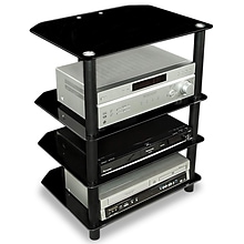 Mount-It! TV Media Stand, Glass Shelves, Audio Video Components (MI-867)