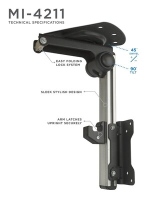 Mount-It! TV Ceiling Mount Kitchen Under Cabinet TV Bracket for 13"-27" TVs (MI-4211)