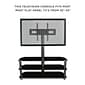 Mount-It! – TV Center Stand – With Mount and Glass Shelves for Audio Video – Black  (MI-863)