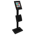 Mount-It! Metal Tablet Floor Stand with Locking Enclosure and Flyer Holder for iPad 2, 3, iPad Air, iPad Air 2, Black (MI-3770B)
