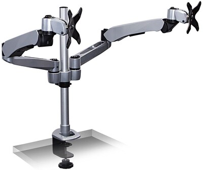 Mount-It! Modular Spring Arm Adjustable Monitor Arm, Up to 27 Monitors, Silver (MI-45116S)