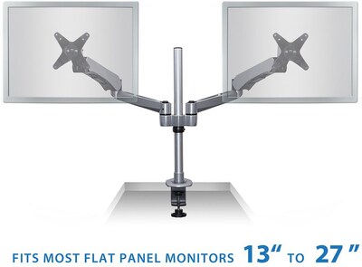 Mount-It! Modular Spring Arm Adjustable Monitor Arm, Up to 27" Monitors, Silver (MI-45116S)