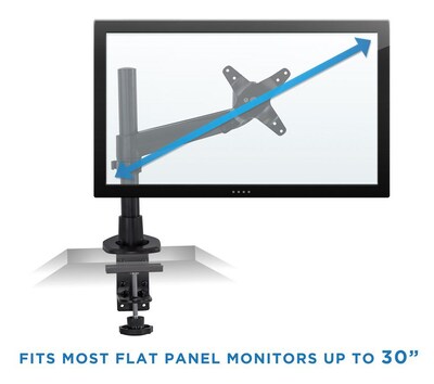 Mount-It! Modular Height Adjustable Adjustable Monitor Mount, Up to 27" Monitors, Black (MI-32116B)