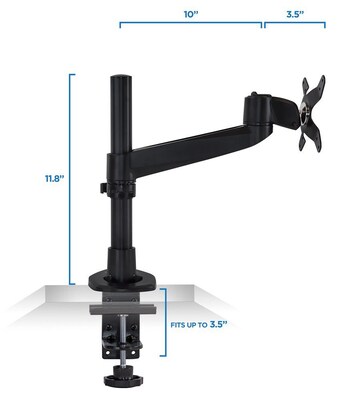 Mount-It! Modular Height Adjustable Adjustable Monitor Mount, Up to 27" Monitors, Black (MI-32116B)