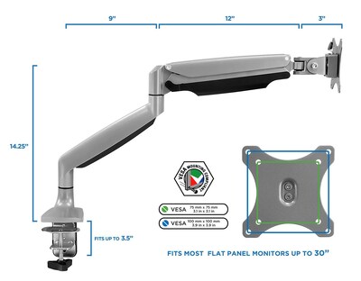 Mount it Display Stands Adjustable Monitor Arm, Up to 32", Silver (MI-1771)