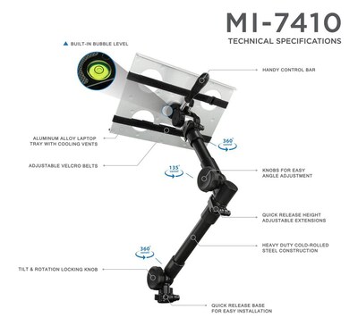 Mount it Display Stands Adjustable Monitor Stand, Up to 15.4", Black (MI-7410)