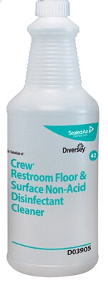 Diversey Silk Screen Crew Restroom Floor & Surface Non-Acid Disinfectant Cleaner Bottle, 32 oz. (D03