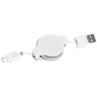 Retractable Micro USB Cable (White, Black, Aqua, Red)