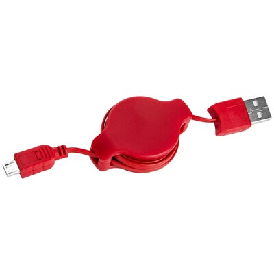 Retractable Micro USB Cable (White, Black, Aqua, Red)