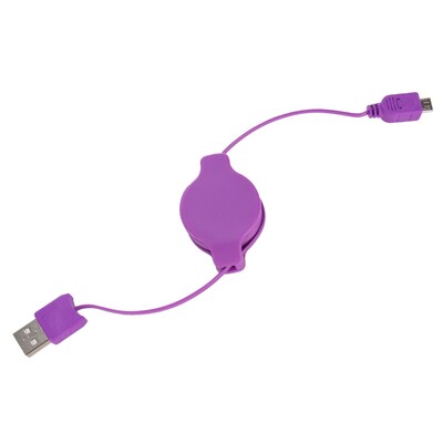 Retractable Micro USB Cable (Purple, Orange, Green,Blue)