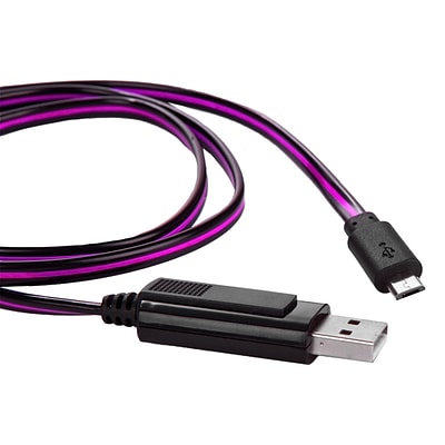 SumacLife Purple LED Light Sync and Charge Micro USB Cable