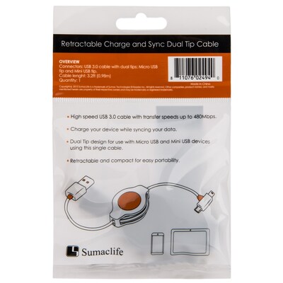 SumacLife Dual-Tip Micro and Mini USB Cable.