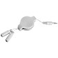 SumacLife White Retractable 3.2 FT Headphone Splitter 3.5mm Male to 2 3.5 mm Female Cable