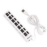 SumacLife 7 Port USB 2.0 HUB 6 ft Cable White