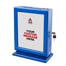 AdirOffice Locking Wood Suggestion Box, Blue (632-BLU)